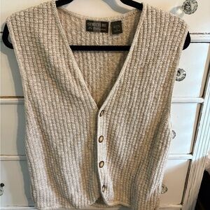 Structure Cream Knit Button Vest